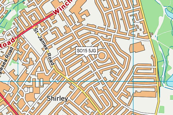 SO15 5JG map - OS VectorMap District (Ordnance Survey)