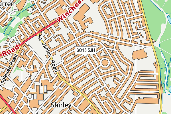 SO15 5JH map - OS VectorMap District (Ordnance Survey)