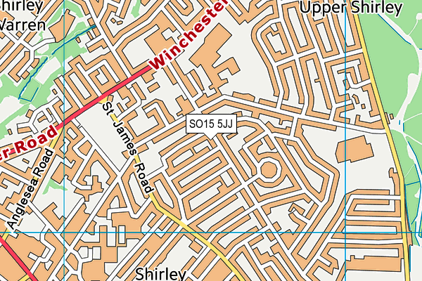 SO15 5JJ map - OS VectorMap District (Ordnance Survey)