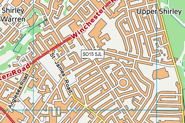 SO15 5JL map - OS VectorMap District (Ordnance Survey)