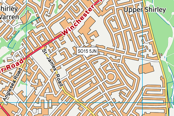 SO15 5JN map - OS VectorMap District (Ordnance Survey)