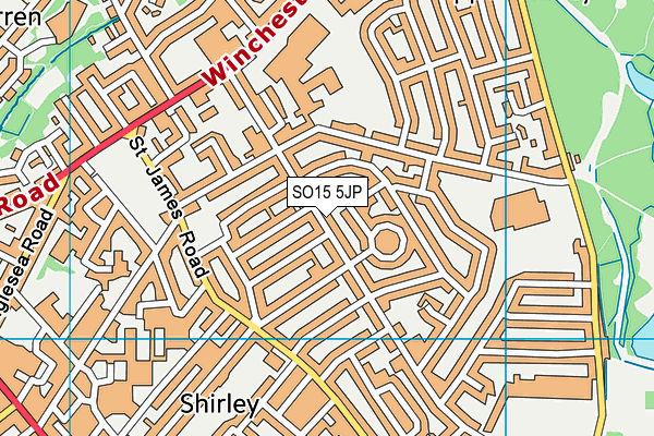 SO15 5JP map - OS VectorMap District (Ordnance Survey)