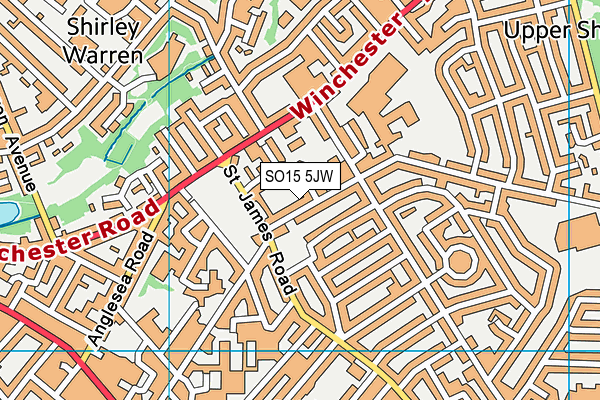 SO15 5JW map - OS VectorMap District (Ordnance Survey)