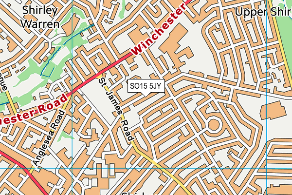 SO15 5JY map - OS VectorMap District (Ordnance Survey)