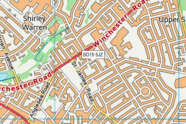 SO15 5JZ map - OS VectorMap District (Ordnance Survey)