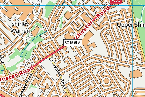 SO15 5LA map - OS VectorMap District (Ordnance Survey)