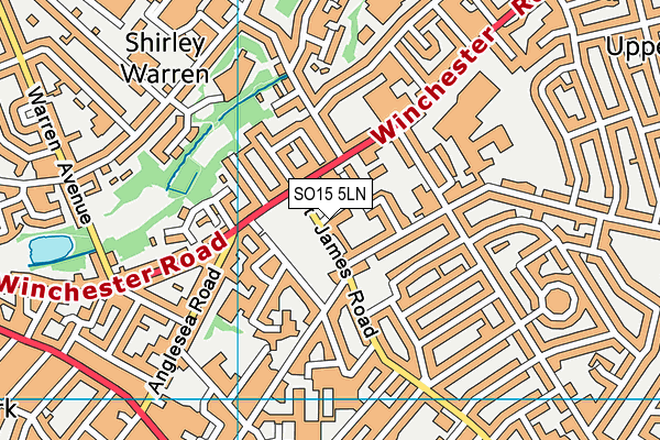SO15 5LN map - OS VectorMap District (Ordnance Survey)