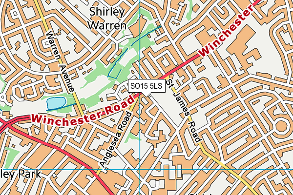 SO15 5LS map - OS VectorMap District (Ordnance Survey)