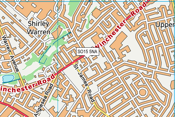 SO15 5NA map - OS VectorMap District (Ordnance Survey)