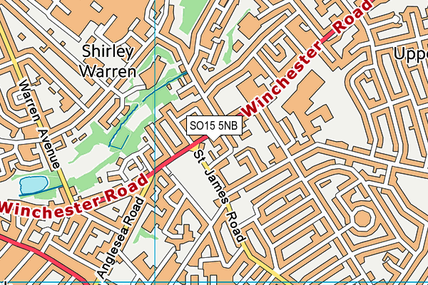 SO15 5NB map - OS VectorMap District (Ordnance Survey)