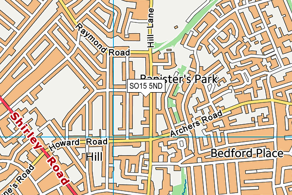 SO15 5ND map - OS VectorMap District (Ordnance Survey)