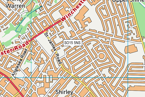 SO15 5NS map - OS VectorMap District (Ordnance Survey)