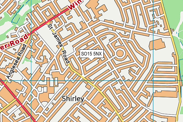 SO15 5NX map - OS VectorMap District (Ordnance Survey)
