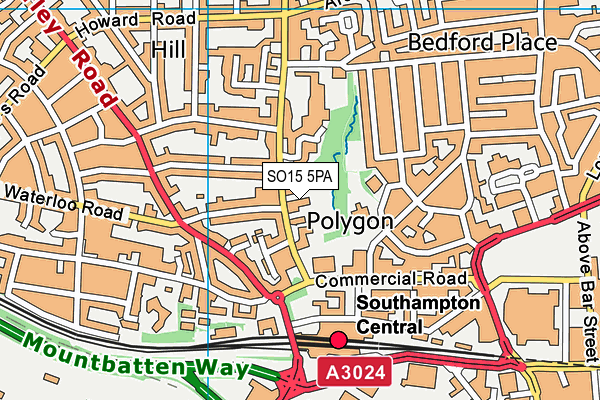 SO15 5PA map - OS VectorMap District (Ordnance Survey)