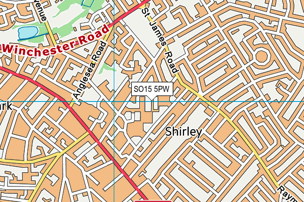 SO15 5PW map - OS VectorMap District (Ordnance Survey)