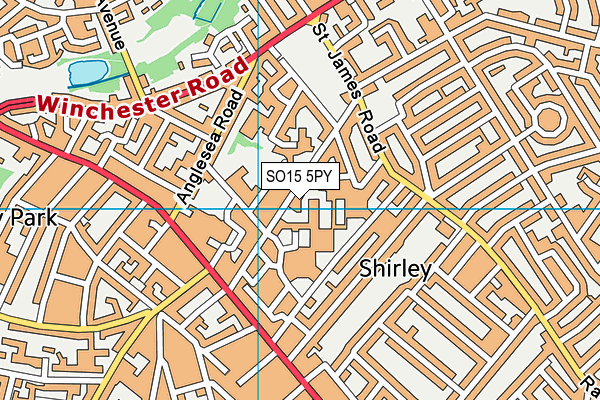 SO15 5PY map - OS VectorMap District (Ordnance Survey)