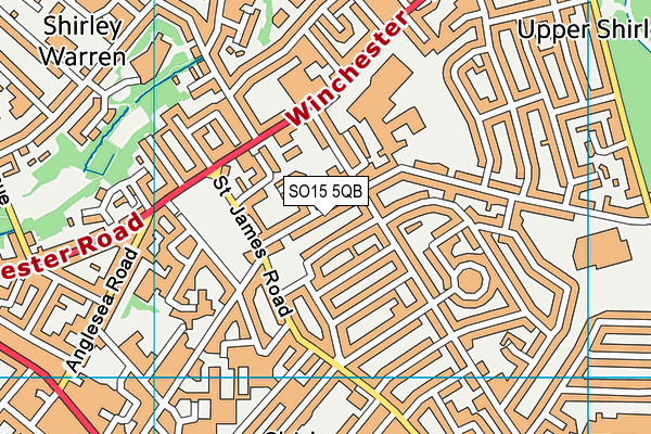 SO15 5QB map - OS VectorMap District (Ordnance Survey)