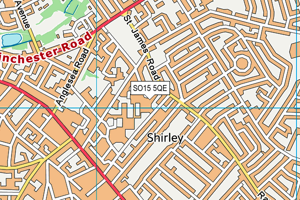 SO15 5QE map - OS VectorMap District (Ordnance Survey)