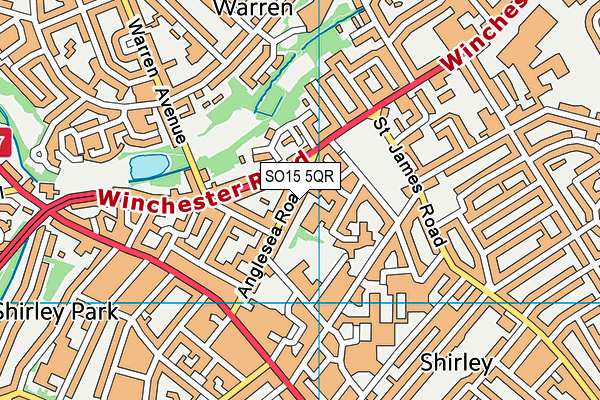 SO15 5QR map - OS VectorMap District (Ordnance Survey)