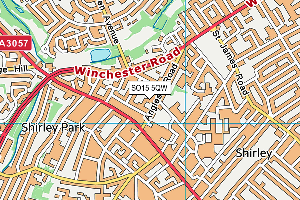 SO15 5QW map - OS VectorMap District (Ordnance Survey)