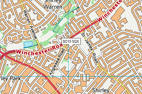 SO15 5QX map - OS VectorMap District (Ordnance Survey)