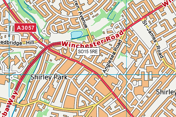 SO15 5RE map - OS VectorMap District (Ordnance Survey)