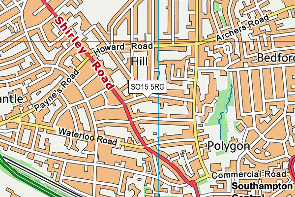 SO15 5RG map - OS VectorMap District (Ordnance Survey)