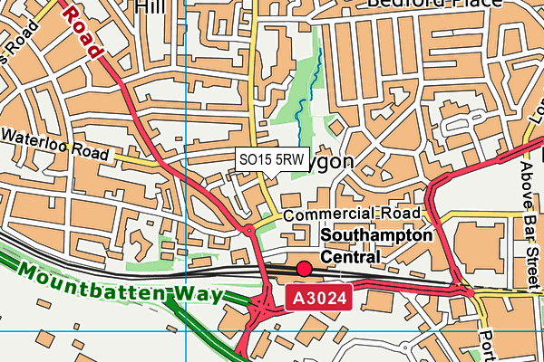 SO15 5RW map - OS VectorMap District (Ordnance Survey)