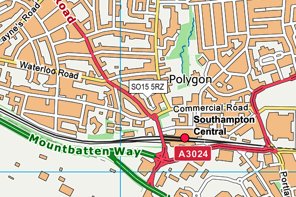 SO15 5RZ map - OS VectorMap District (Ordnance Survey)