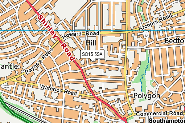 SO15 5SA map - OS VectorMap District (Ordnance Survey)