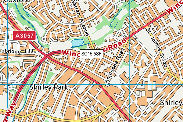 SO15 5SF map - OS VectorMap District (Ordnance Survey)