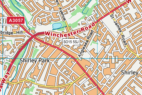 SO15 5SJ map - OS VectorMap District (Ordnance Survey)