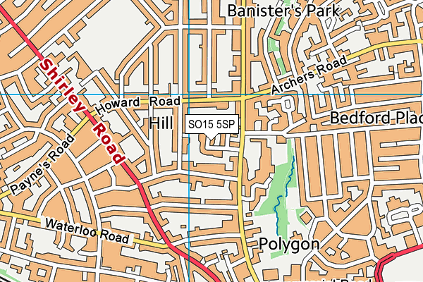 SO15 5SP map - OS VectorMap District (Ordnance Survey)