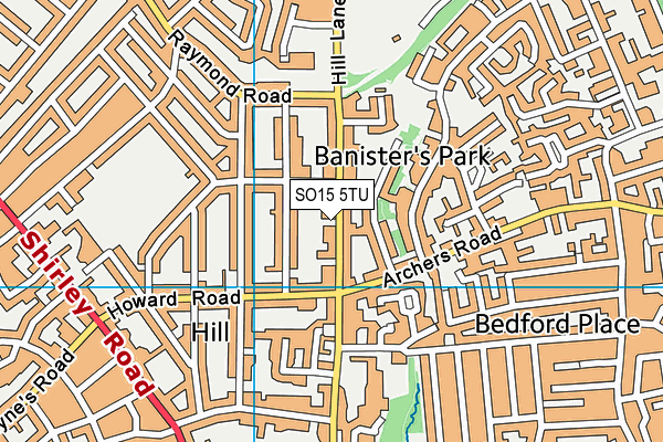 SO15 5TU map - OS VectorMap District (Ordnance Survey)