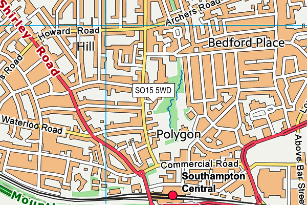 SO15 5WD map - OS VectorMap District (Ordnance Survey)