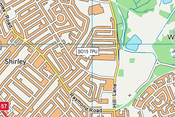 SO15 7PU map - OS VectorMap District (Ordnance Survey)