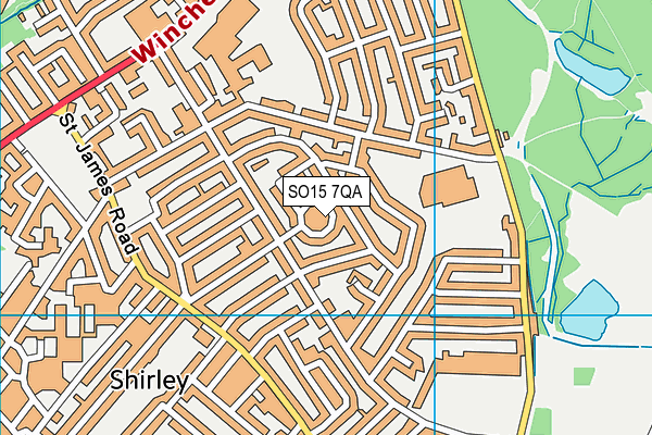 SO15 7QA map - OS VectorMap District (Ordnance Survey)