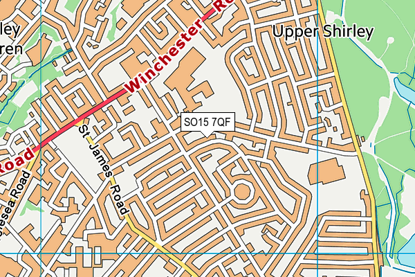 SO15 7QF map - OS VectorMap District (Ordnance Survey)
