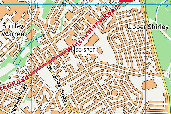 SO15 7QT map - OS VectorMap District (Ordnance Survey)