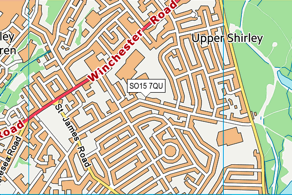 Upper Shirley High School map (SO15 7QU) - OS VectorMap District (Ordnance Survey)