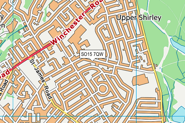 SO15 7QW map - OS VectorMap District (Ordnance Survey)