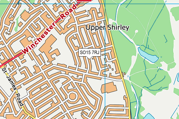 SO15 7RJ map - OS VectorMap District (Ordnance Survey)