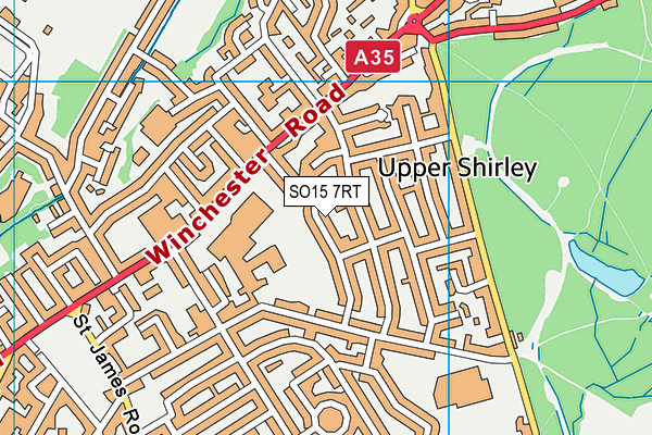 SO15 7RT map - OS VectorMap District (Ordnance Survey)