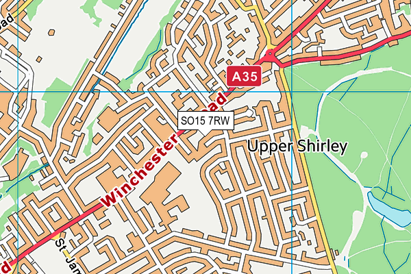 SO15 7RW map - OS VectorMap District (Ordnance Survey)