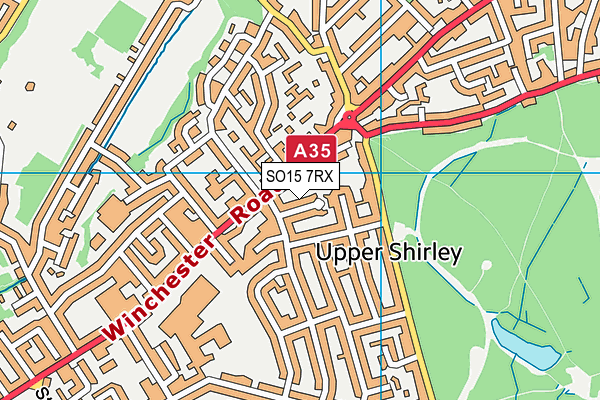 SO15 7RX map - OS VectorMap District (Ordnance Survey)