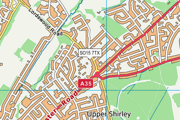 SO15 7TX map - OS VectorMap District (Ordnance Survey)