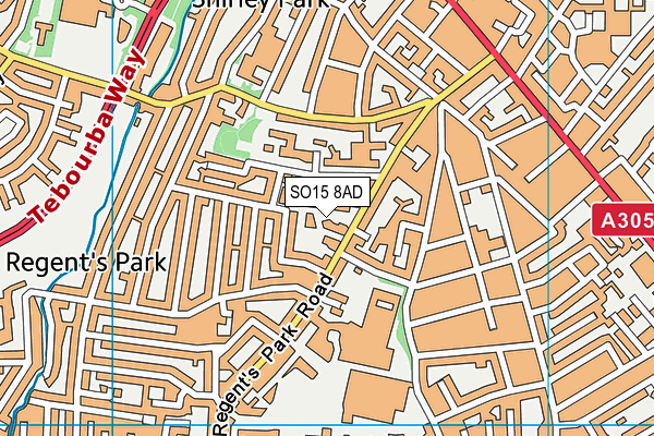 SO15 8AD map - OS VectorMap District (Ordnance Survey)