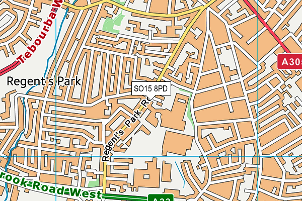 SO15 8PD map - OS VectorMap District (Ordnance Survey)