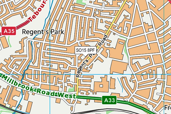 SO15 8PF map - OS VectorMap District (Ordnance Survey)