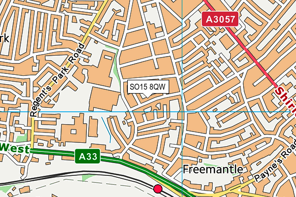 SO15 8QW map - OS VectorMap District (Ordnance Survey)